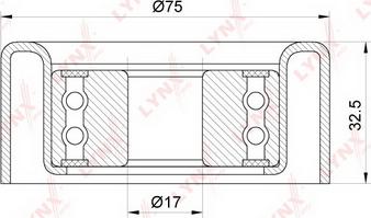 LYNXauto PB-5126 - Паразитний / провідний ролик, поліклиновий ремінь autozip.com.ua