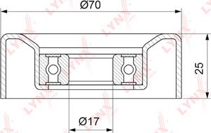 LYNXauto PB-5323 - Паразитний / провідний ролик, поліклиновий ремінь autozip.com.ua