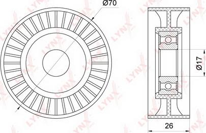 LYNXauto PB-5201 - Паразитний / провідний ролик, поліклиновий ремінь autozip.com.ua