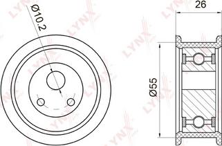LYNXauto PB-1025 - Натяжна ролик, ремінь ГРМ autozip.com.ua