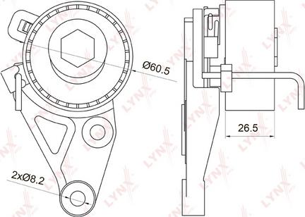 LYNXauto PB-1075 - Натяжна ролик, ремінь ГРМ autozip.com.ua