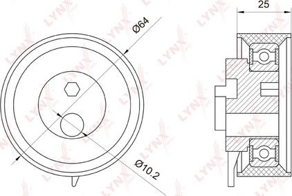 LYNXauto PB-1071 - Натяжна ролик, ремінь ГРМ autozip.com.ua