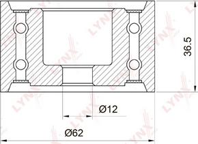 LYNXauto PB-3036 - Паразитний / Провідний ролик, зубчастий ремінь autozip.com.ua