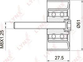 LYNXauto PB-3027 - Паразитний / Провідний ролик, зубчастий ремінь autozip.com.ua