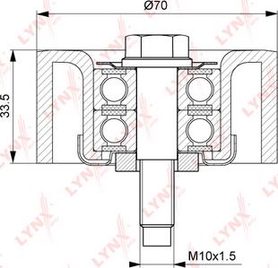 LYNXauto PB-7044 - Паразитний / провідний ролик, поліклиновий ремінь autozip.com.ua