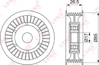 LYNXauto PB-7062 - Паразитний / провідний ролик, поліклиновий ремінь autozip.com.ua