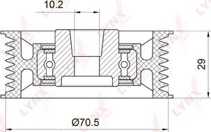 LYNXauto PB-7022 - Паразитний / провідний ролик, поліклиновий ремінь autozip.com.ua