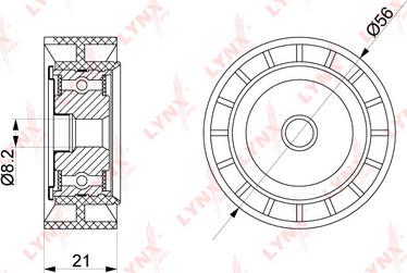 LYNXauto PB-7106 - Паразитний / провідний ролик, поліклиновий ремінь autozip.com.ua