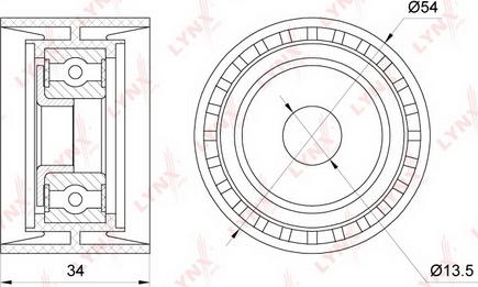 LYNXauto PB-7186 - Паразитний / провідний ролик, поліклиновий ремінь autozip.com.ua