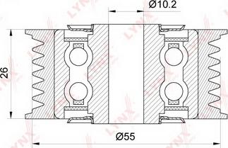 LYNXauto PB-7239 - Паразитний / провідний ролик, поліклиновий ремінь autozip.com.ua