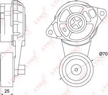 LYNXauto PT-3267 - Натягувач ременя, клинові зуб. autozip.com.ua