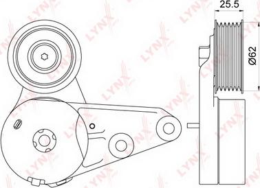 LYNXauto PT-3235 - Натягувач ременя, клинові зуб. autozip.com.ua