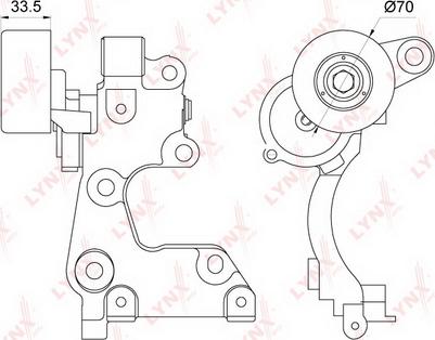 LYNXauto PT-3227 - Натягувач ременя, клинові зуб. autozip.com.ua