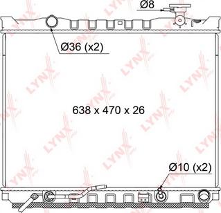 LYNXauto RB-1082 - Радіатор, охолодження двигуна autozip.com.ua