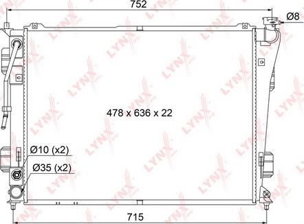 LYNXauto RB-1070 - Радіатор, охолодження двигуна autozip.com.ua