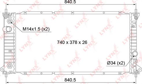LYNXauto RB-1116 - Радіатор, охолодження двигуна autozip.com.ua