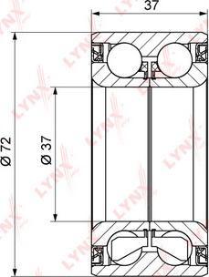LYNXauto WB-1186 - Комплект підшипника маточини колеса autozip.com.ua
