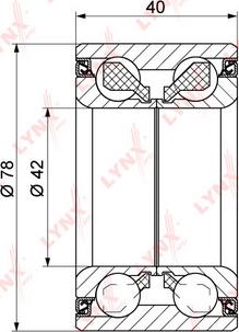 LYNXauto WB-1335 - Комплект підшипника маточини колеса autozip.com.ua