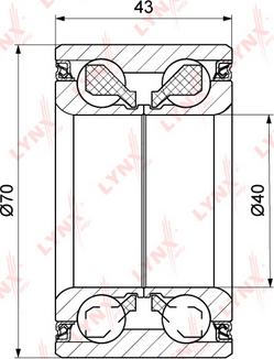 LYNXauto WB-1337 - Комплект підшипника маточини колеса autozip.com.ua