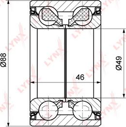 LYNXauto WB-1295 - Комплект підшипника маточини колеса autozip.com.ua