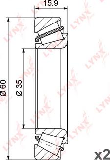 LYNXauto WB-1245 - Комплект підшипника маточини колеса autozip.com.ua