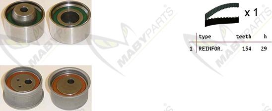 Mabyparts OBK010499 - Комплект ременя ГРМ autozip.com.ua