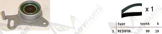 Mabyparts OBK010492 - Комплект ременя ГРМ autozip.com.ua