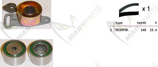 Mabyparts OBK010445 - Комплект ременя ГРМ autozip.com.ua