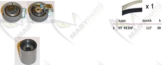 Mabyparts OBK010442 - Комплект ременя ГРМ autozip.com.ua