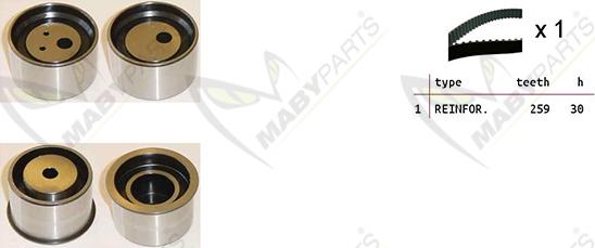 Mabyparts OBK010459 - Комплект ременя ГРМ autozip.com.ua