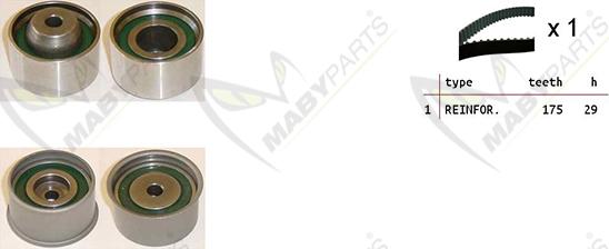 Mabyparts OBK010454 - Комплект ременя ГРМ autozip.com.ua