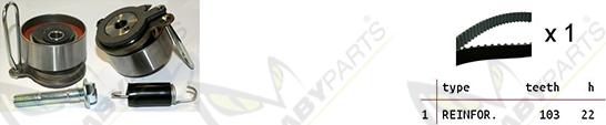 Mabyparts OBK010455 - Комплект ременя ГРМ autozip.com.ua