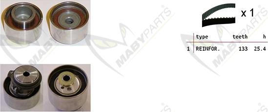 Mabyparts OBK010451 - Комплект ременя ГРМ autozip.com.ua