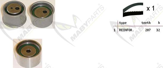 Mabyparts OBK010460 - Комплект ременя ГРМ autozip.com.ua