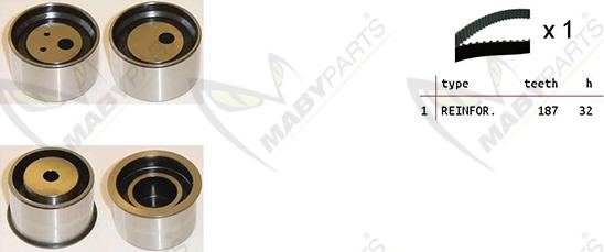 Mabyparts OBK010463 - Комплект ременя ГРМ autozip.com.ua