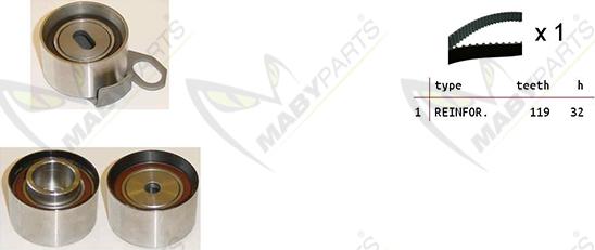 Mabyparts OBK010408 - Комплект ременя ГРМ autozip.com.ua