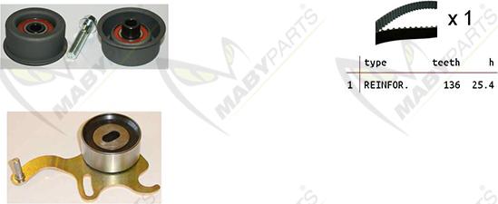 Mabyparts OBK010416 - Комплект ременя ГРМ autozip.com.ua