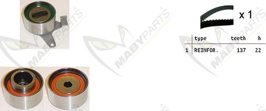 Mabyparts OBK010483 - Комплект ременя ГРМ autozip.com.ua