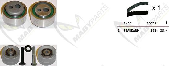 Mabyparts OBK010438 - Комплект ременя ГРМ autozip.com.ua