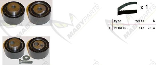 Mabyparts OBK010421 - Комплект ременя ГРМ autozip.com.ua