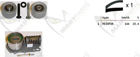 Mabyparts OBK010422 - Комплект ременя ГРМ autozip.com.ua