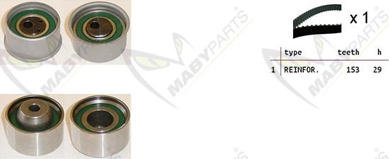 Mabyparts OBK010509 - Комплект ременя ГРМ autozip.com.ua