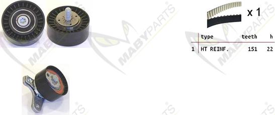Mabyparts OBK010099 - Комплект ременя ГРМ autozip.com.ua