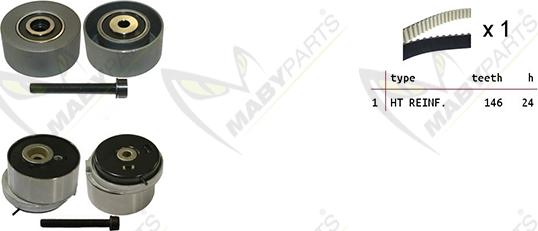 Mabyparts OBK010095 - Комплект ременя ГРМ autozip.com.ua
