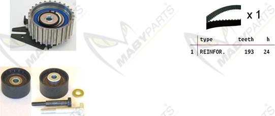 Mabyparts OBK010096 - Комплект ременя ГРМ autozip.com.ua
