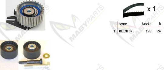 Mabyparts OBK010098 - Комплект ременя ГРМ autozip.com.ua