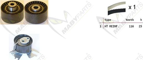 Mabyparts OBK010093 - Комплект ременя ГРМ autozip.com.ua