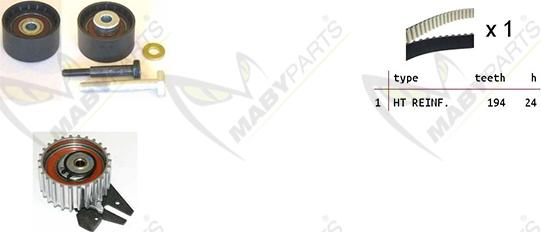 Mabyparts OBK010040 - Комплект ременя ГРМ autozip.com.ua