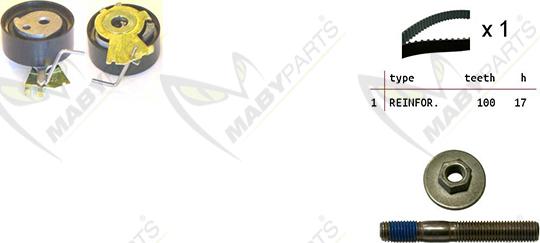 Mabyparts OBK010043 - Комплект ременя ГРМ autozip.com.ua