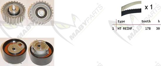Mabyparts OBK010047 - Комплект ременя ГРМ autozip.com.ua